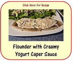flounder with creamy yogurt caper sauce recipe