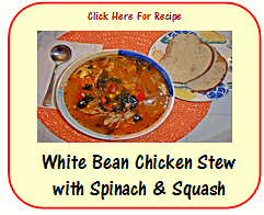 white bean chicken strew with spinach & squash recipe