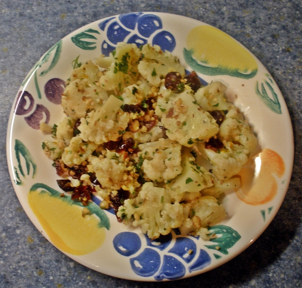 Cauliflower with Craisins and Almonds recipe