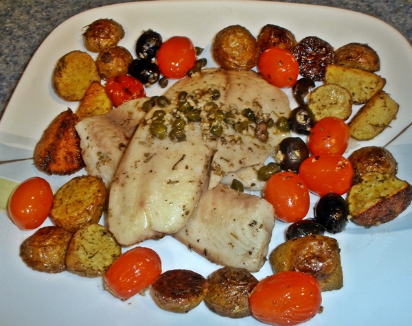 Baked Tilapia with Tomatoes & Potatoes Recipe