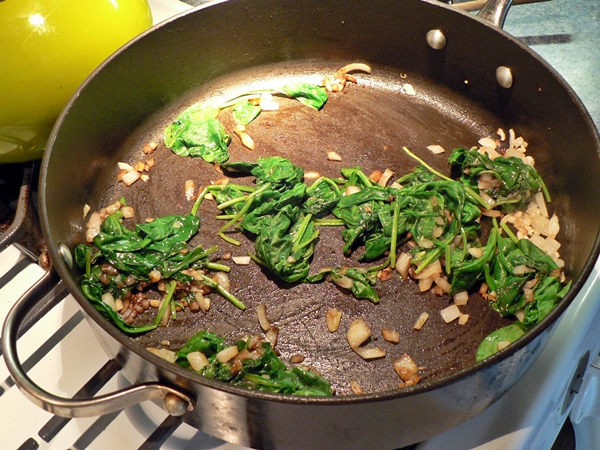 Spinach Quinoa with a Sunny Side Up Egg recipe