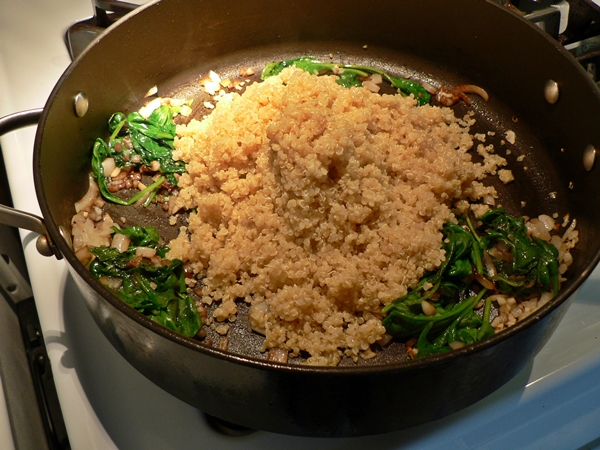 Spinach Quinoa with a Sunny Side Up Egg recipe