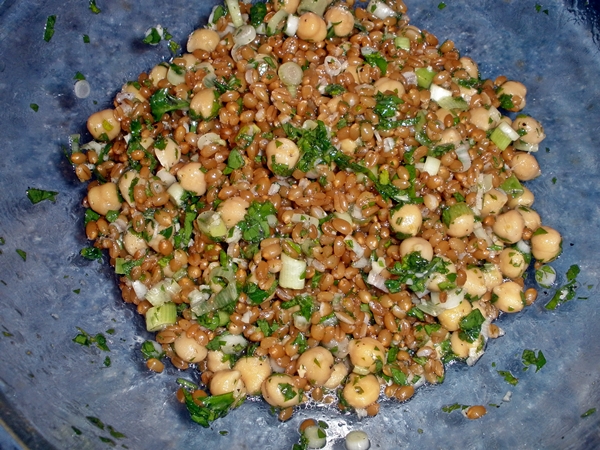 Lemony Chickpea and Herb Wheat Berry Salad recipe