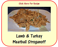 Lamb & Turkey Meatball Stroganoff recipe