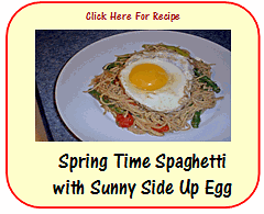spring time spaghetti with sunny side up egg recipe