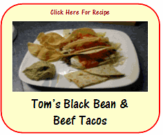 toms black bean & beef Tacos