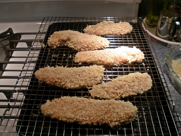baked chicken breast with bread crumbs dredge
