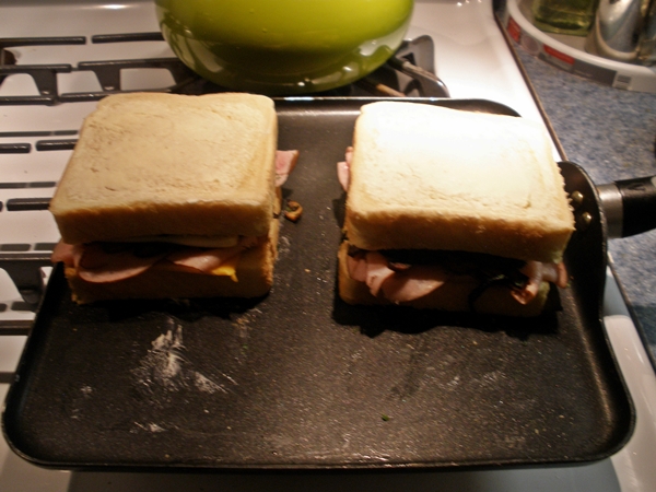 Grilled Ham, Cheese, Mushroom and Onion Sandwiches recipe