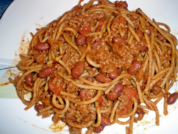 Turkey Chili Spaghetti recipe